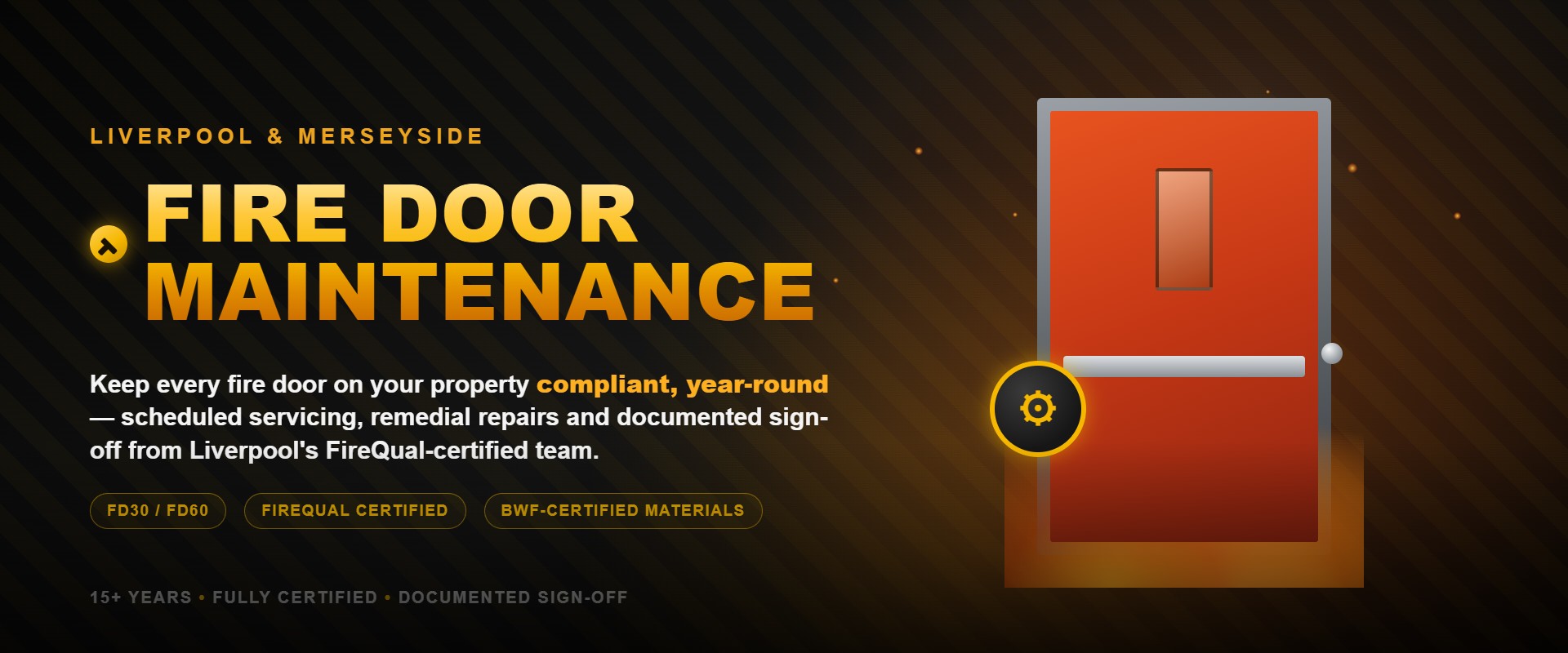 Fire door maintenance banner — Liverpool Joinery Services